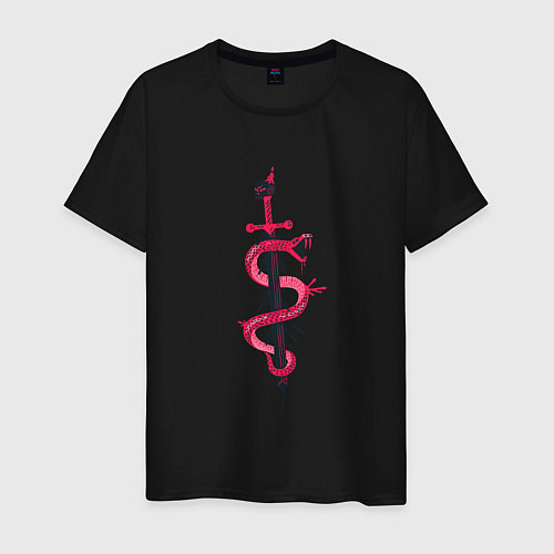 Мужская футболка Змея И Меч / Черный – фото 1