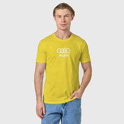 Футболка хлопковая мужская Audi Ауди, цвет: желтый — фото 2