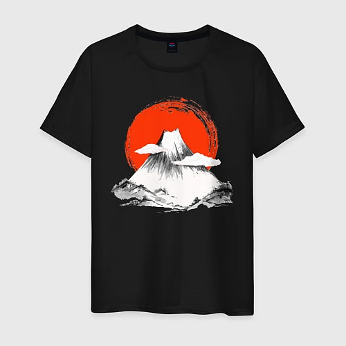 Мужская футболка Гора Фудзияма / Черный – фото 1