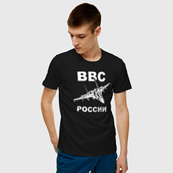 Футболка хлопковая мужская ВВС России цвета черный — фото 2