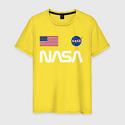 Футболка хлопковая мужская NASA, цвет: желтый