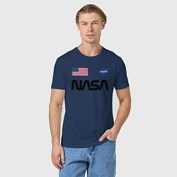 Футболка хлопковая мужская NASA НАСА, цвет: тёмно-синий — фото 2