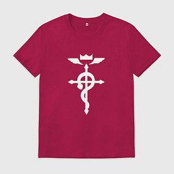 Футболка хлопковая мужская Стальной алхимик, цвет: маджента
