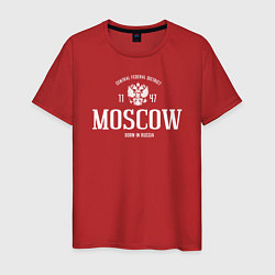 Футболка хлопковая мужская Москва Born in Russia, цвет: красный