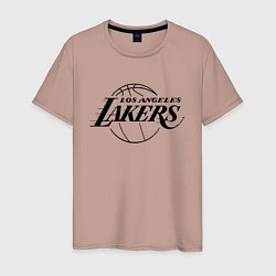 Футболка хлопковая мужская LA LAKERS, цвет: пыльно-розовый