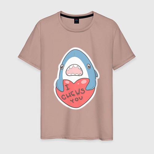 Мужская футболка Chews You Парная / Пыльно-розовый – фото 1
