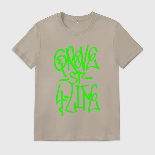 Мужская футболка GROVE STREET 4 LIFE / Миндальный – фото 1