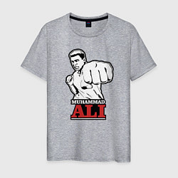 Футболка хлопковая мужская Muhammad Ali, цвет: меланж