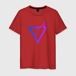 Футболка хлопковая мужская Liquid Triangle, цвет: красный