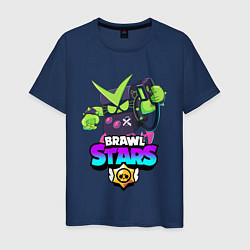 Футболка хлопковая мужская BRAWL STARS VIRUS 8-BIT, цвет: тёмно-синий