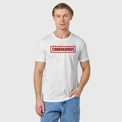 Мужская футболка Коронавирус / Белый – фото 3