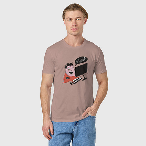 Мужская футболка Кодер дедлайн / Пыльно-розовый – фото 3