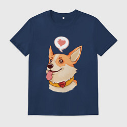 Футболка хлопковая мужская КОРГИ, цвет: тёмно-синий