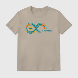 Футболка хлопковая мужская Arduino, цвет: миндальный