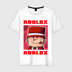 Футболка хлопковая мужская ROBLOX, цвет: белый