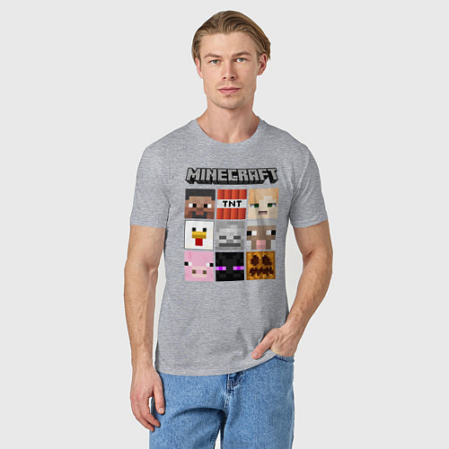 Мужская футболка MINECRAFT / Меланж – фото 3
