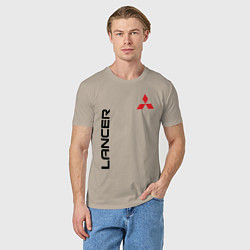 Футболка хлопковая мужская MITSUBISHI LANCER, цвет: миндальный — фото 2