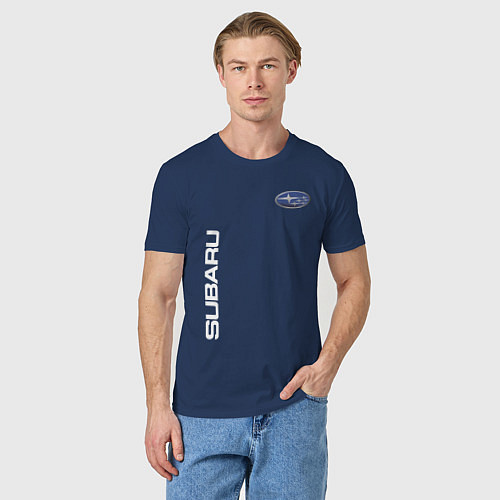 Мужская футболка SUBARU / Тёмно-синий – фото 3