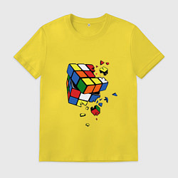 Футболка хлопковая мужская Кубик Рубика, цвет: желтый