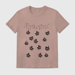 Футболка хлопковая мужская PYROKINESIS, цвет: пыльно-розовый