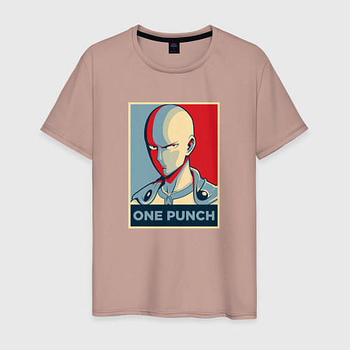 Мужская футболка ONE-PUNCH MAN / Пыльно-розовый – фото 1