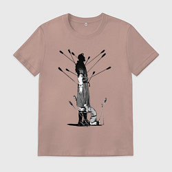 Футболка хлопковая мужская Vinland saga, цвет: пыльно-розовый