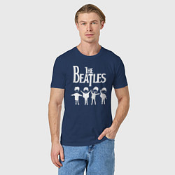 Футболка хлопковая мужская Beatles, цвет: тёмно-синий — фото 2