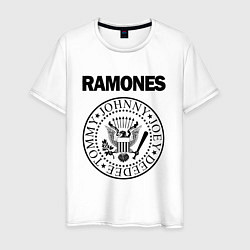 Футболка хлопковая мужская RAMONES, цвет: белый