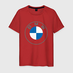 Футболка хлопковая мужская BMW LOGO 2020, цвет: красный