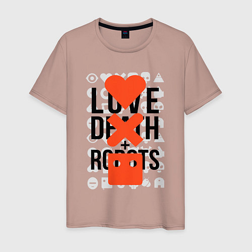Мужская футболка LOVE DEATH ROBOTS LDR / Пыльно-розовый – фото 1