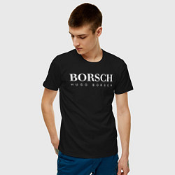 Футболка хлопковая мужская BORSCH hugo borsch цвета черный — фото 2
