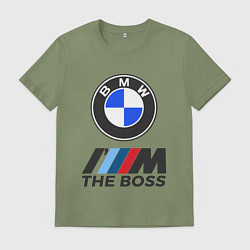 Футболка хлопковая мужская BMW BOSS, цвет: авокадо