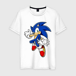 Футболка хлопковая мужская Sonic, цвет: белый