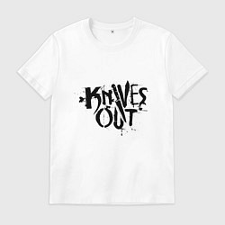 Футболка хлопковая мужская Ножи, цвет: белый