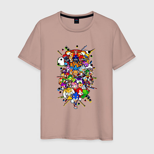 Мужская футболка Sonic Pixel Friends / Пыльно-розовый – фото 1