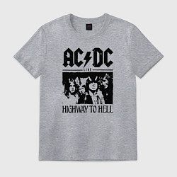 Футболка хлопковая мужская ACDC highway to hell, цвет: меланж