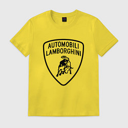 Футболка хлопковая мужская Lamborghini Logo Dark, цвет: желтый