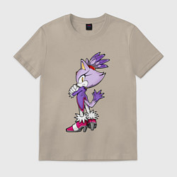 Футболка хлопковая мужская SONIC Кошка Блейз, цвет: миндальный