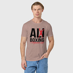 Футболка хлопковая мужская Muhammad Ali, цвет: пыльно-розовый — фото 2
