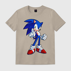 Футболка хлопковая мужская SONIC, цвет: миндальный