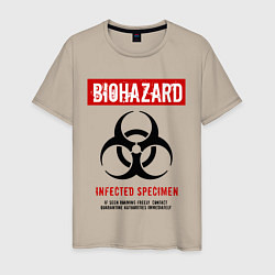 Футболка хлопковая мужская Biohazard, цвет: миндальный