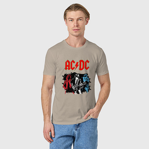 Мужская футболка ACDC / Миндальный – фото 3