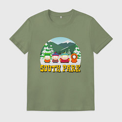 Футболка хлопковая мужская ЮЖНЫЙ ПАРК, цвет: авокадо