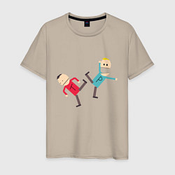 Футболка хлопковая мужская South Park Терренс и Филлип, цвет: миндальный