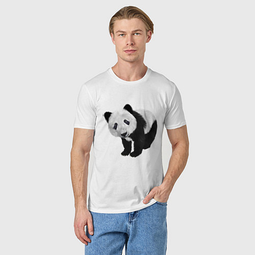 Мужская футболка Панда / Белый – фото 3
