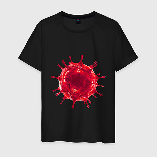Мужская футболка Red Covid-19 bacteria / Черный – фото 1
