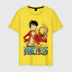 Футболка хлопковая мужская One Piece, цвет: желтый