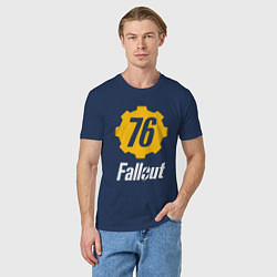 Футболка хлопковая мужская FALLOUT76, цвет: тёмно-синий — фото 2