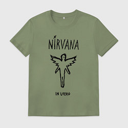 Футболка хлопковая мужская Nirvana In utero, цвет: авокадо