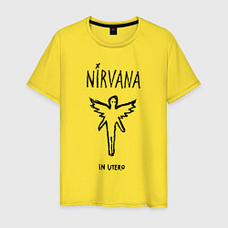Футболка хлопковая мужская Nirvana In utero, цвет: желтый